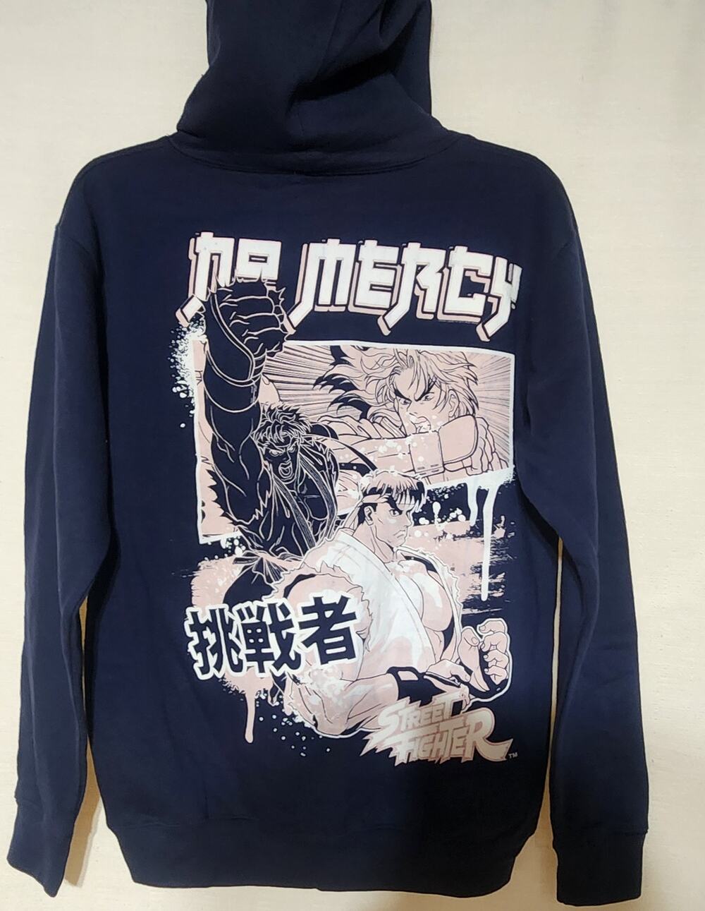 Street fighter Ryu blue hoodie men's small